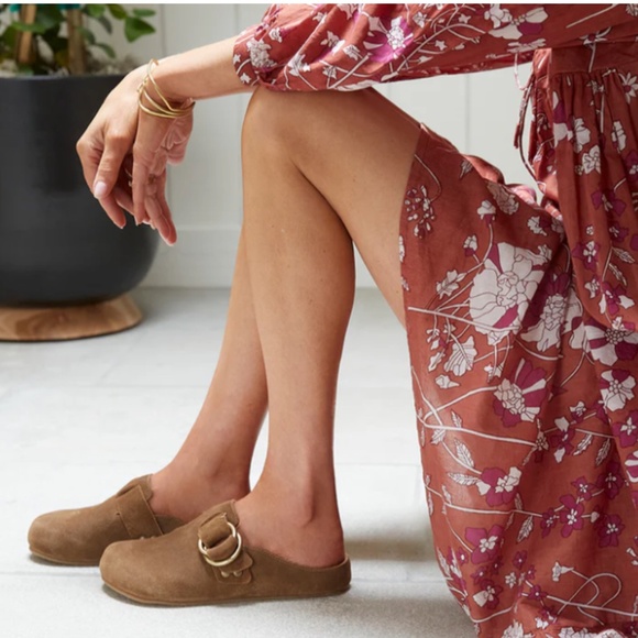 BEEK by Two Birds Slides “Vulture” Suede Mule Slide CHESTNUT size 6 - Picture 3 of 3